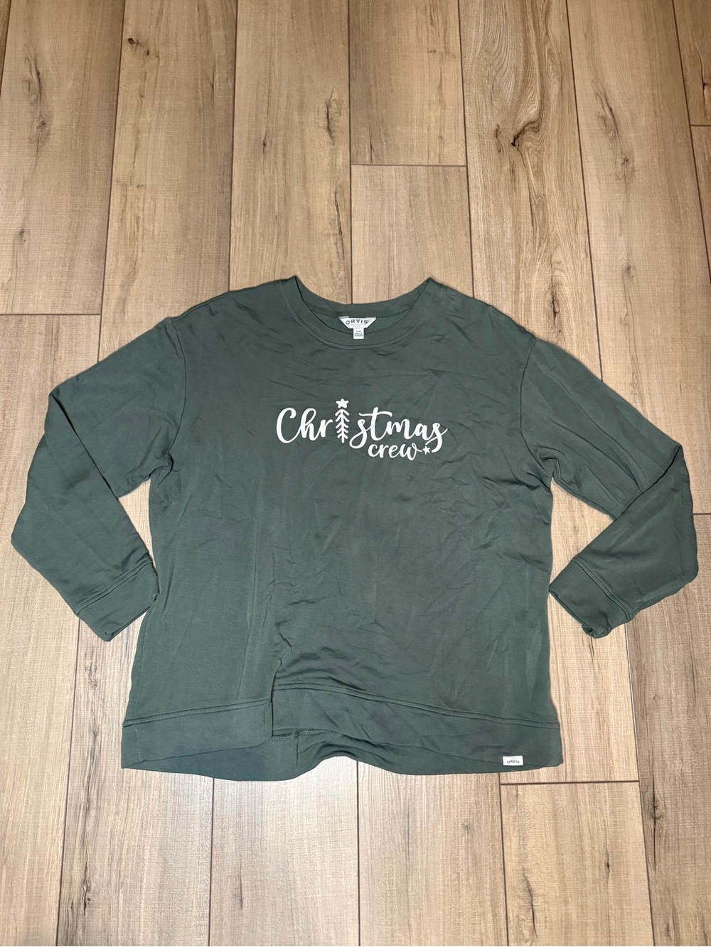 Orvis Christmas Crew Sweatshirt Large Green Holiday Christmas Crewneck